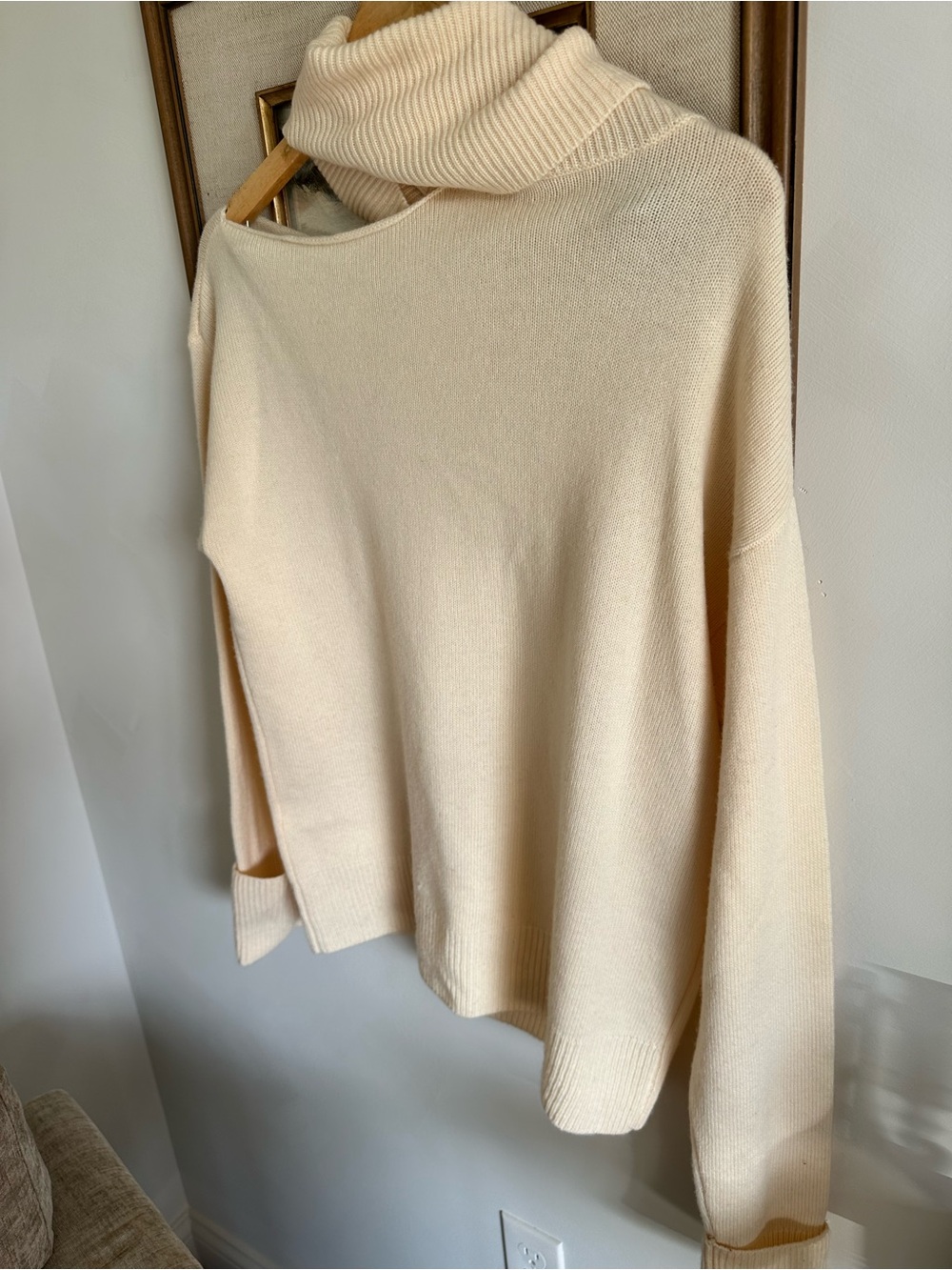 PAIGE Womens Raundi Wool Blend Cut Out Ribbed Trim Turtleneck Sweater sz M - Picture 11 of 11